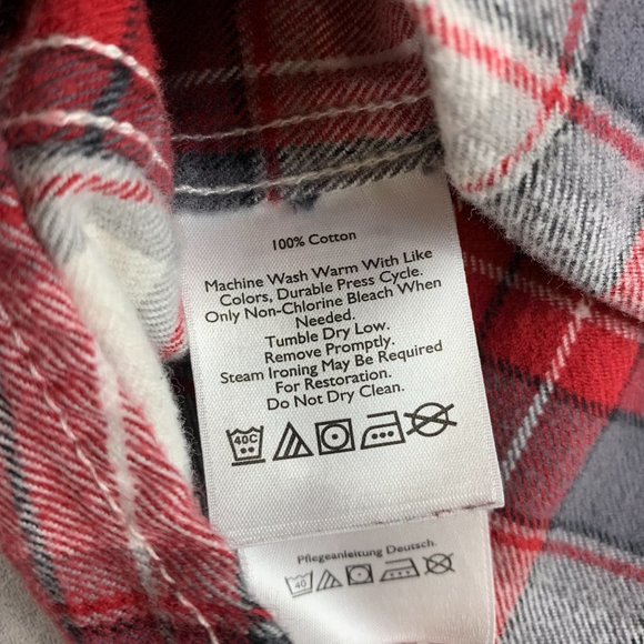 Eddie Bauer Mens Shirt Medium Red Plaid Flannel Button Up Long Sleeve Relaxed - Picture 5 of 8